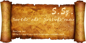 Serfőző Szilvánusz névjegykártya